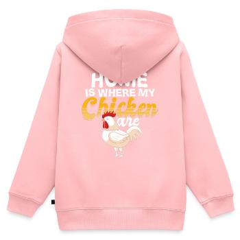 chicken - Kids Premium Organic Zip-up Hoodie - rose - Back - AI Model Kid Female (0cm)