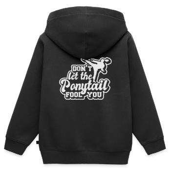 Judo - Sweat Premium à capuche zippé enfant bio - noir - Dos - AI Model Kid Male (0cm)