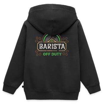 Barista Of Duty - Barista - Kinder Premium Organic Zip Hoodie - Schwarz - Hinten - AI Model Kid Male (0cm)