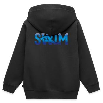 Outline of a swimmer - swimming - Kids Premium Organic Zip-up Hoodie - black - Back - AI Model Kid Male (0cm)