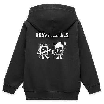 Heavy Metals Chemistry Nerd Puns Ella Lopez - Kids Premium Organic Zip-up Hoodie - black - Back - AI Model Kid Male (0cm)