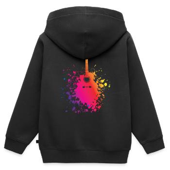 Guitar Splash Guitar Player Gift Guitare électrique - Sweat Premium à capuche zippé enfant bio - noir - Dos - AI Model Kid Male (0cm)