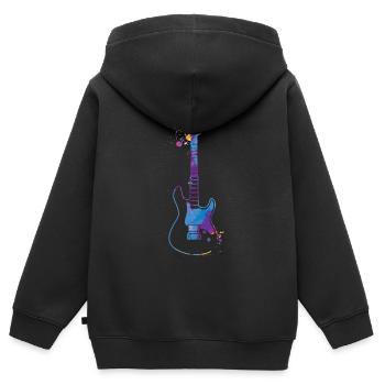 Guitar Splash Guitar Player Gift Guitare électrique - Sweat Premium à capuche zippé enfant bio - noir - Dos - AI Model Kid Male (0cm)