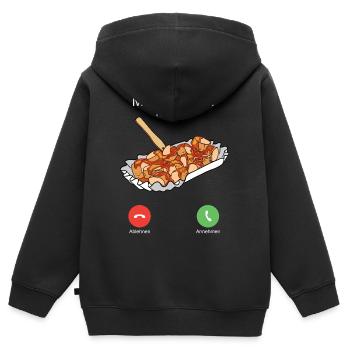Currywurst Curry Wurst Bratwurst Berliner Ruhrpott - Kinder Premium Organic Zip Hoodie - Schwarz - Hinten - AI Model Kid Male (0cm)