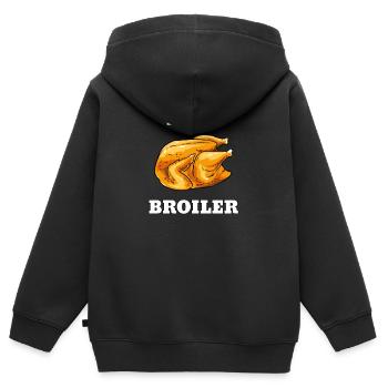 Broiler Team Brathhähnchen Grillhähnchen BBQ Hendl - Kinder Premium Organic Zip Hoodie - Schwarz - Hinten - AI Model Kid Male (0cm)