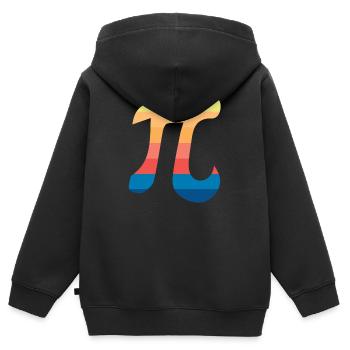numéro de cercle pi - Sweat Premium à capuche zippé enfant bio - noir - Dos - AI Model Kid Male (0cm)
