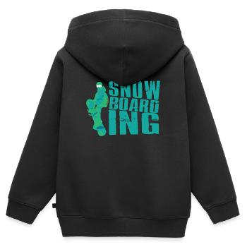 Snowboarding - Kinder Premium Organic Zip Hoodie - Schwarz - Hinten - AI Model Kid Male (0cm)