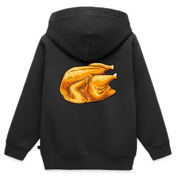 BBQ Broiler Brathhähnchen Grillhähnchen Hendl Huhn - Kinder Premium Organic Zip Hoodie - Schwarz - Hinten - AI Model Kid Male (0cm)