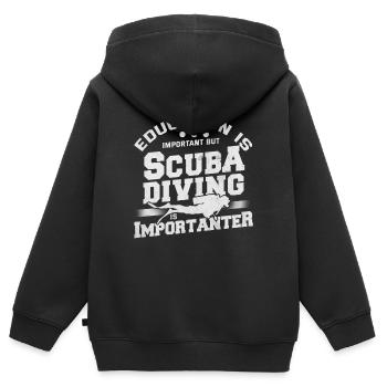 Scuba Diving - Kinder Premium Organic Zip Hoodie - Schwarz - Hinten - AI Model Kid Male (0cm)