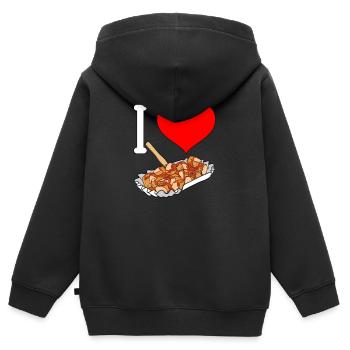 Currywurst Curry Wurst Bratwurst Berliner Ruhrpott - Kids Premium Organic Zip-up Hoodie - black - Back - AI Model Kid Male (0cm)