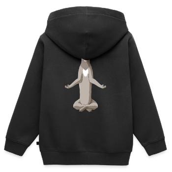 Meditating Irish Wolfhound Dog - Kids Premium Organic Zip-up Hoodie - black - Back - AI Model Kid Male (0cm)