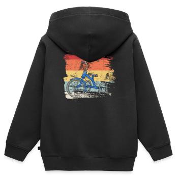 Retro Dreirad - Kinder Premium Organic Zip Hoodie - Schwarz - Hinten - AI Model Kid Male (0cm)