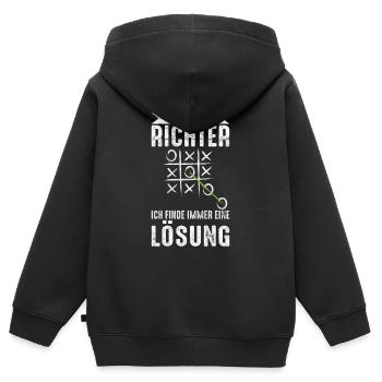 Richter Recht Urteil Amt Geschenk - Kinder Premium Organic Zip Hoodie - Schwarz - Hinten - AI Model Kid Male (0cm)