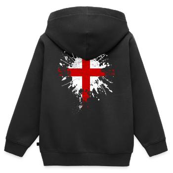 Union Jack - Sweat Premium à capuche zippé enfant bio - noir - Dos - AI Model Kid Male (0cm)