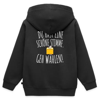 Du Hast Eine Schöne Stimme Geh Wählen Wahl 2025 - Kinder Premium Organic Zip Hoodie - Schwarz - Hinten - AI Model Kid Male (0cm)