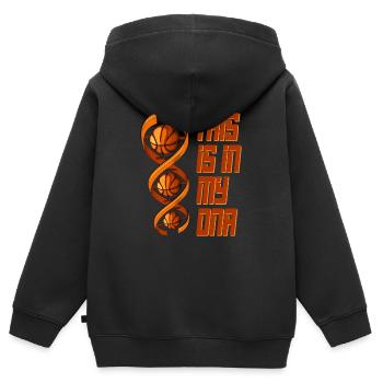 Basketball Is In My DNA Streetball BBall Cadeau - Sweat Premium à capuche zippé enfant bio - noir - Dos - AI Model Kid Male (0cm)