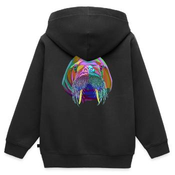 Morse - Sweat Premium à capuche zippé enfant bio - noir - Dos - AI Model Kid Male (0cm)