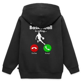 Basketballer Basketball Korb Slamdunk Geschenkidee - Kinder Premium Organic Zip Hoodie - Schwarz - Hinten - AI Model Kid Male (0cm)