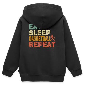 Basketballer Basketball Korb Slamdunk Geschenkidee - Kinder Premium Organic Zip Hoodie - Schwarz - Hinten - AI Model Kid Male (0cm)