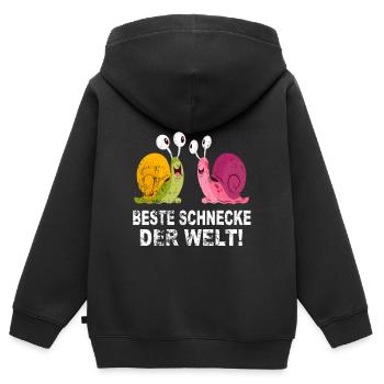 Schnecke Schneckenhaus Liebe Freunde Geschenk - Kinder Premium Organic Zip Hoodie - Schwarz - Hinten - AI Model Kid Male (0cm)