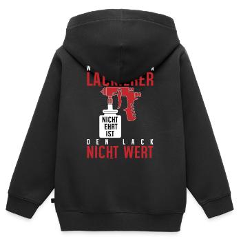 Lackierer Lack Maler Sprüh Luftdruck Geschenk - Kinder Premium Organic Zip Hoodie - Schwarz - Hinten - AI Model Kid Male (0cm)
