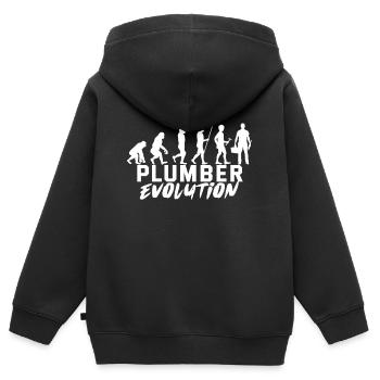 Klempner Sanitär Arbeit Rohr Geschenk - Kinder Premium Organic Zip Hoodie - Schwarz - Hinten - AI Model Kid Male (0cm)