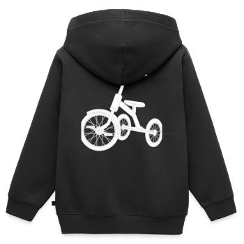 Dreirad - Kinder Premium Organic Zip Hoodie - Schwarz - Hinten - AI Model Kid Male (0cm)