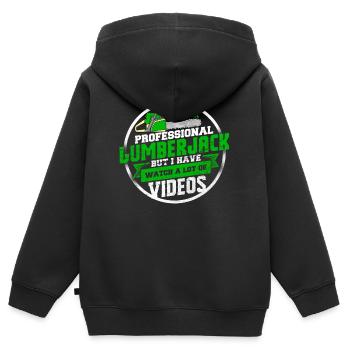 Holzfäller - Kinder Premium Organic Zip Hoodie - Schwarz - Hinten - AI Model Kid Male (0cm)