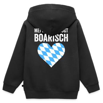 Boarisch Bayern Bayer Bayerisch Bairisch Bayrisch - Kinder Premium Organic Zip Hoodie - Schwarz - Hinten - AI Model Kid Male (0cm)