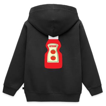 Ketchup - Kinder Premium Organic Zip Hoodie - Schwarz - Hinten - AI Model Kid Male (0cm)