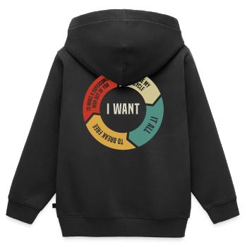 Musiktitel der 80 Retro Rate Chart, Musikfan - Kinder Premium Organic Zip Hoodie - Schwarz - Hinten - AI Model Kid Male (0cm)
