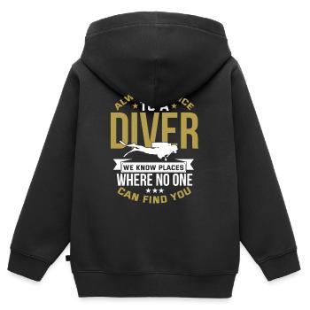 Scuba Diving - Kinder Premium Organic Zip Hoodie - Schwarz - Hinten - AI Model Kid Male (0cm)