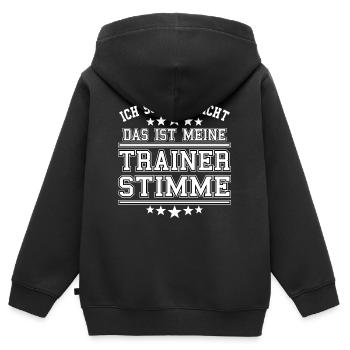 Trainer Coach Fußball Handball Co Lustig Spruch - Kinder Premium Organic Zip Hoodie - Schwarz - Hinten - AI Model Kid Male (0cm)