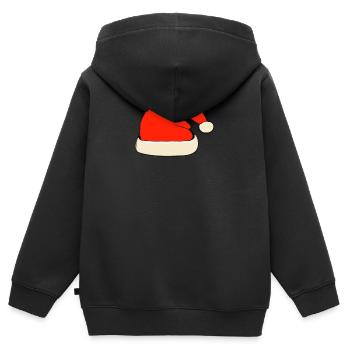 Weihnachten Nikolaus Mütze - Kinder Premium Organic Zip Hoodie - Schwarz - Hinten - AI Model Kid Male (0cm)