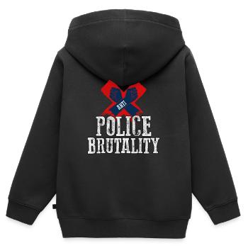 Anti-Polizei Brutalität Gerechtigkeit Polizei Gewalt Geschenk - Kinder Premium Organic Zip Hoodie - Schwarz - Hinten - AI Model Kid Male (0cm)