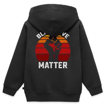 Vintage Black Lives Matter - Kinder Premium Organic Zip Hoodie - Schwarz - Hinten - AI Model Kid Male (0cm)