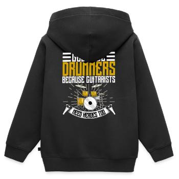 Schlagzeug Musik Drum n bass Drumset Becken Rock - Kinder Premium Organic Zip Hoodie - Schwarz - Hinten - AI Model Kid Male (0cm)