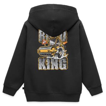 Cadeau de rouleau de construction de construction de route de travailleur de construction - Sweat Premium à capuche zippé enfant bio - noir - Dos - AI Model Kid Male (0cm)
