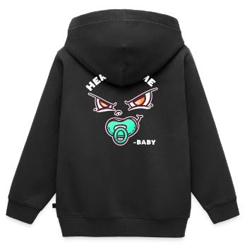 Visage de bébé - Sweat Premium à capuche zippé enfant bio - noir - Dos - AI Model Kid Male (0cm)