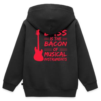 guitar guitar bass bass guitar music heartbeat - Kids Premium Organic Zip-up Hoodie - black - Back - AI Model Kid Male (0cm)