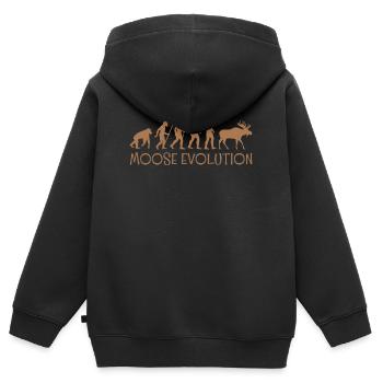 Moose Moose Elk Wild Deer Cow North Snow - Kids Premium Organic Zip-up Hoodie - black - Back - AI Model Kid Male (0cm)