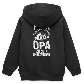 Papa Zu Sein Ist Eine Ehre Opa Zu Sein Ist - Kinder Premium Organic Zip Hoodie - Schwarz - Hinten - AI Model Kid Male (0cm)