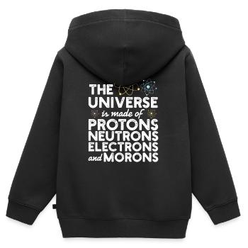 The Universe Is Made Of Protons Neutrons Cadeau - Sweat Premium à capuche zippé enfant bio - noir - Dos - AI Model Kid Male (0cm)