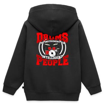 Schlagzeug - Kinder Premium Organic Zip Hoodie - Schwarz - Hinten - AI Model Kid Male (0cm)