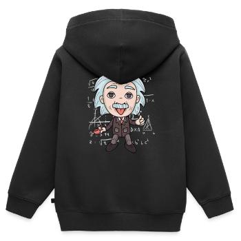 Totenkopf mit Blumen Bestes Geschenk - Kinder Premium Organic Zip Hoodie - Schwarz - Hinten - AI Model Kid Male (0cm)
