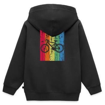 bicycle - Kids Premium Organic Zip-up Hoodie - black - Back - AI Model Kid Male (0cm)