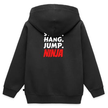 Warrior Ausbildung Training Ninja Youth Warrior Ki - Kinder Premium Organic Zip Hoodie - Schwarz - Hinten - AI Model Kid Male (0cm)