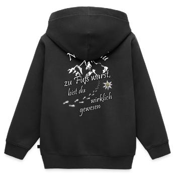 Nur wo du zu Fuß warst, bist du ... - Kinder Premium Organic Zip Hoodie - Schwarz - Hinten - AI Model Kid Male (0cm)
