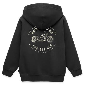 Motorradfahrer Geschenk, Biker & Bikerin - Kinder Premium Organic Zip Hoodie - Schwarz - Hinten - AI Model Kid Male (0cm)