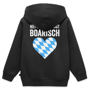 Boarisch Bayern Bayer Bayerisch Bairisch Bayrisch - Kinder Premium Organic Zip Hoodie - Schwarz - Hinten - AI Model Kid Male (0cm)
